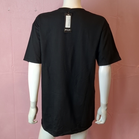 Nasty Gal Le Soleil La Lune Black Short Sleeve Cotton Graphic Tee size Large - Picture 3 of 6